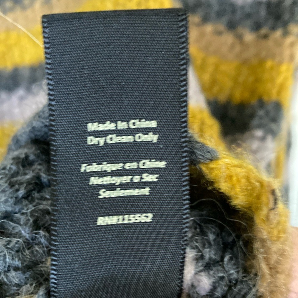 Elizabeth and James Alpaca Wool Blend Yellow Gray Crew Neck Sweater Size Small‎ - Picture 8 of 10